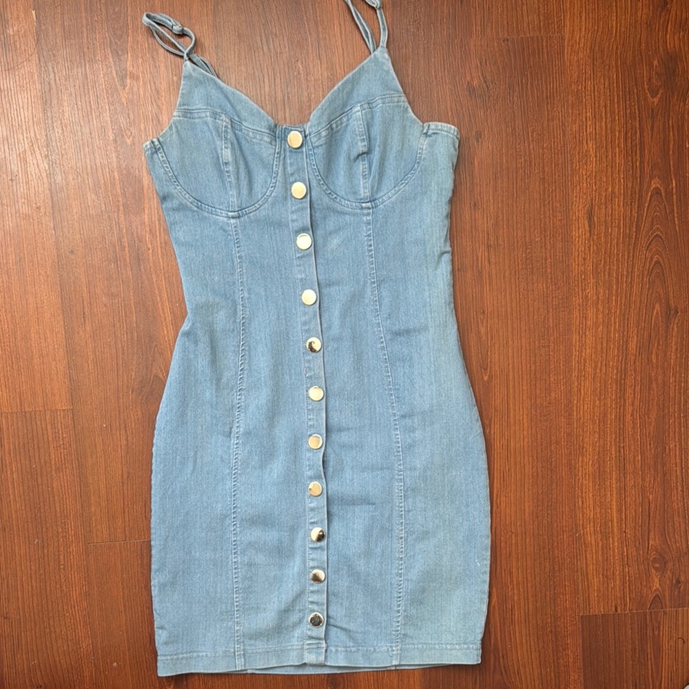 Denim Button-Down Dress